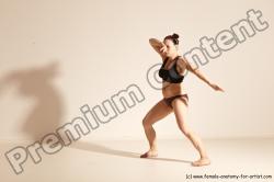 Underwear Martial art Woman White Moving poses Average long colored Dynamic poses Academic